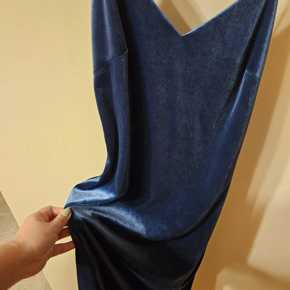 AKIRA Deep Blue Velvet Dress